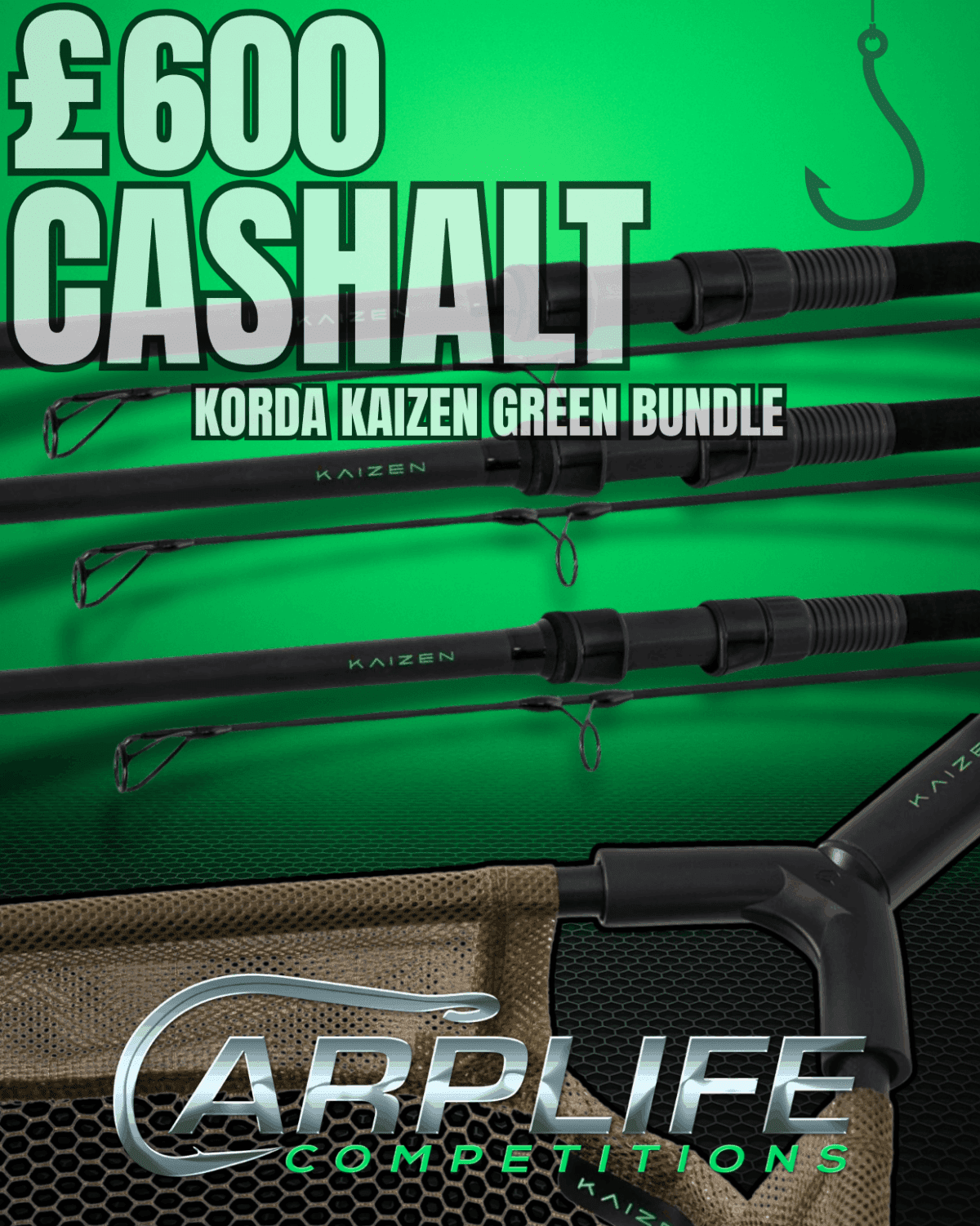 KORDA KAIZEN GREEN BUNDLE WORTH £600 MAIN PRIZE WITH INSTANT WINS