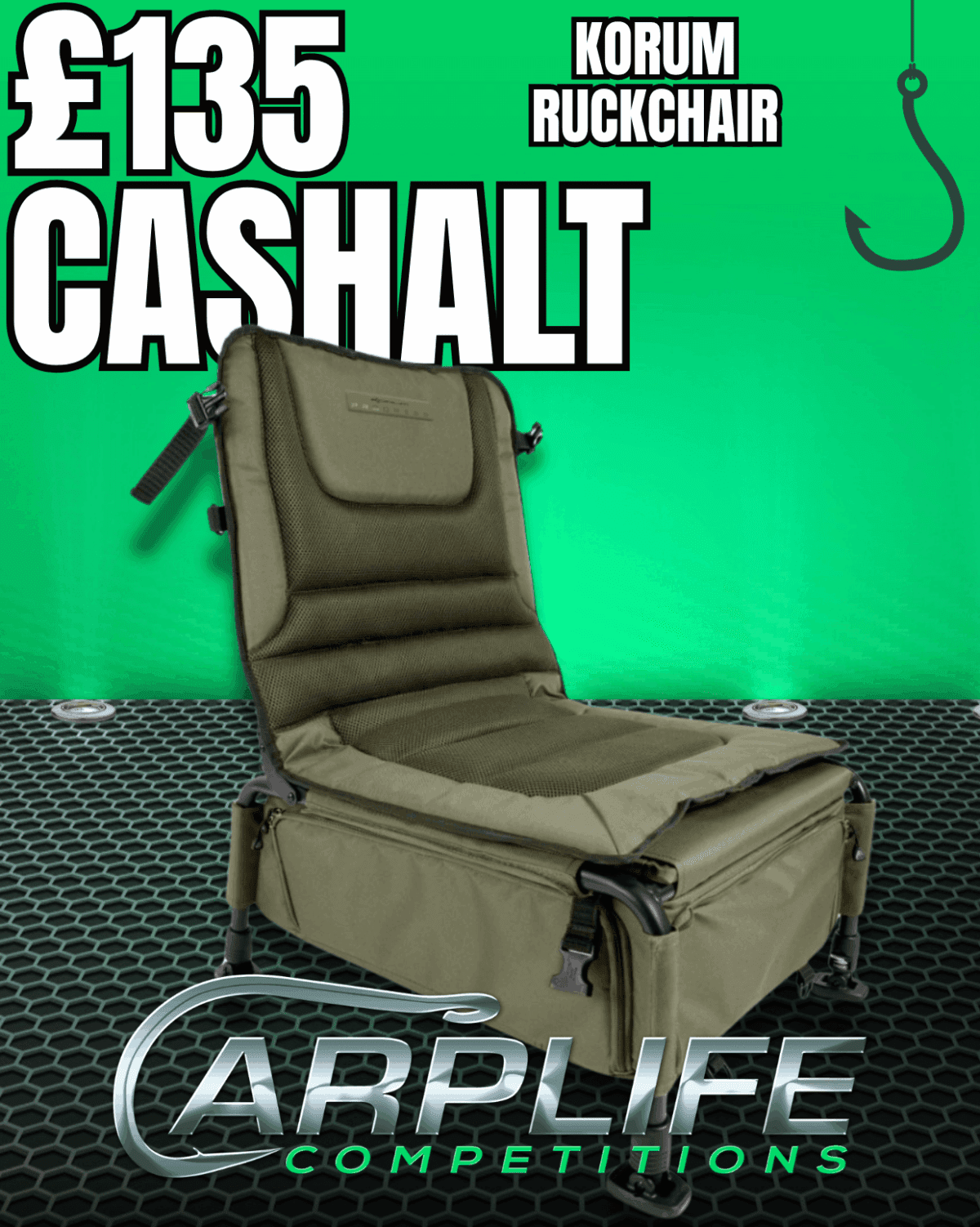 99 TICKETS ONLY KORUM RUCKCHAIR MAIN PRIZE WITH INSTANT WINS